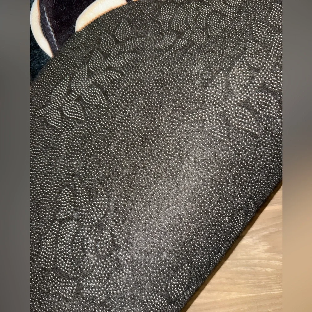 Elevate Your Space with Timeless Elegance: Black Cream Camellia flower rugs